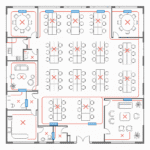 Planta técnica de sistema de sprinklers conforme NBR 10897 — Engenhario RJ